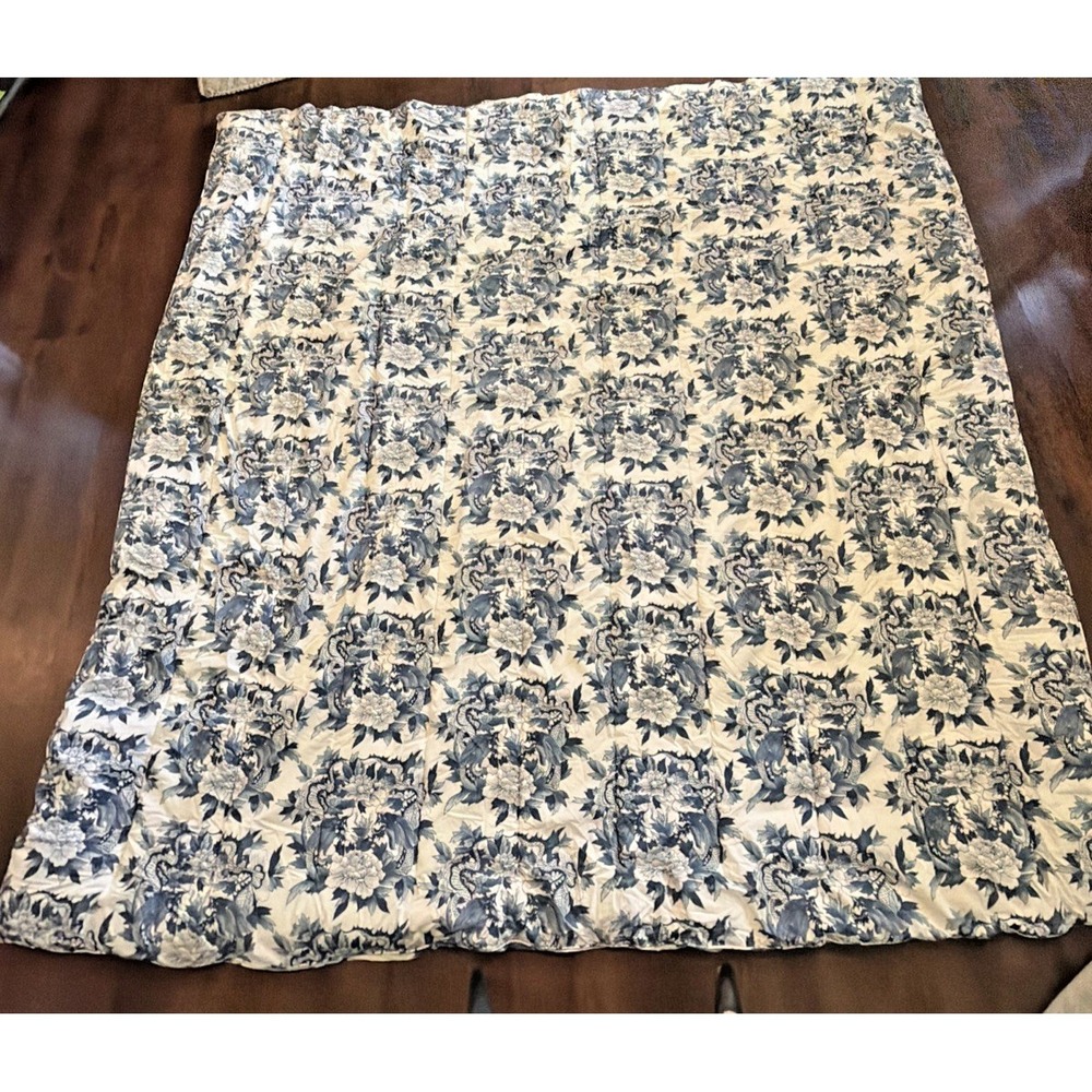 Vtg Ralph Lauren FULL/QUEEN Dragon Nanking Blue & White Chinoiserie Comforter